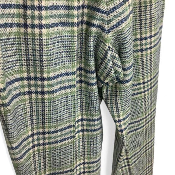 Pendleton Vintage 90s Green, Blue Stripes & Light Grey Plaid Wool Pants Trousers - Picture 8 of 12